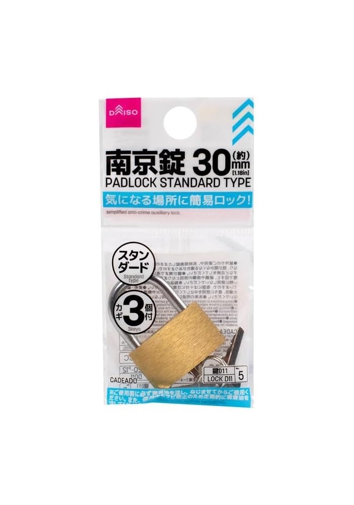 Daiso Standard Type Padlock (30mm) with 3 Keys